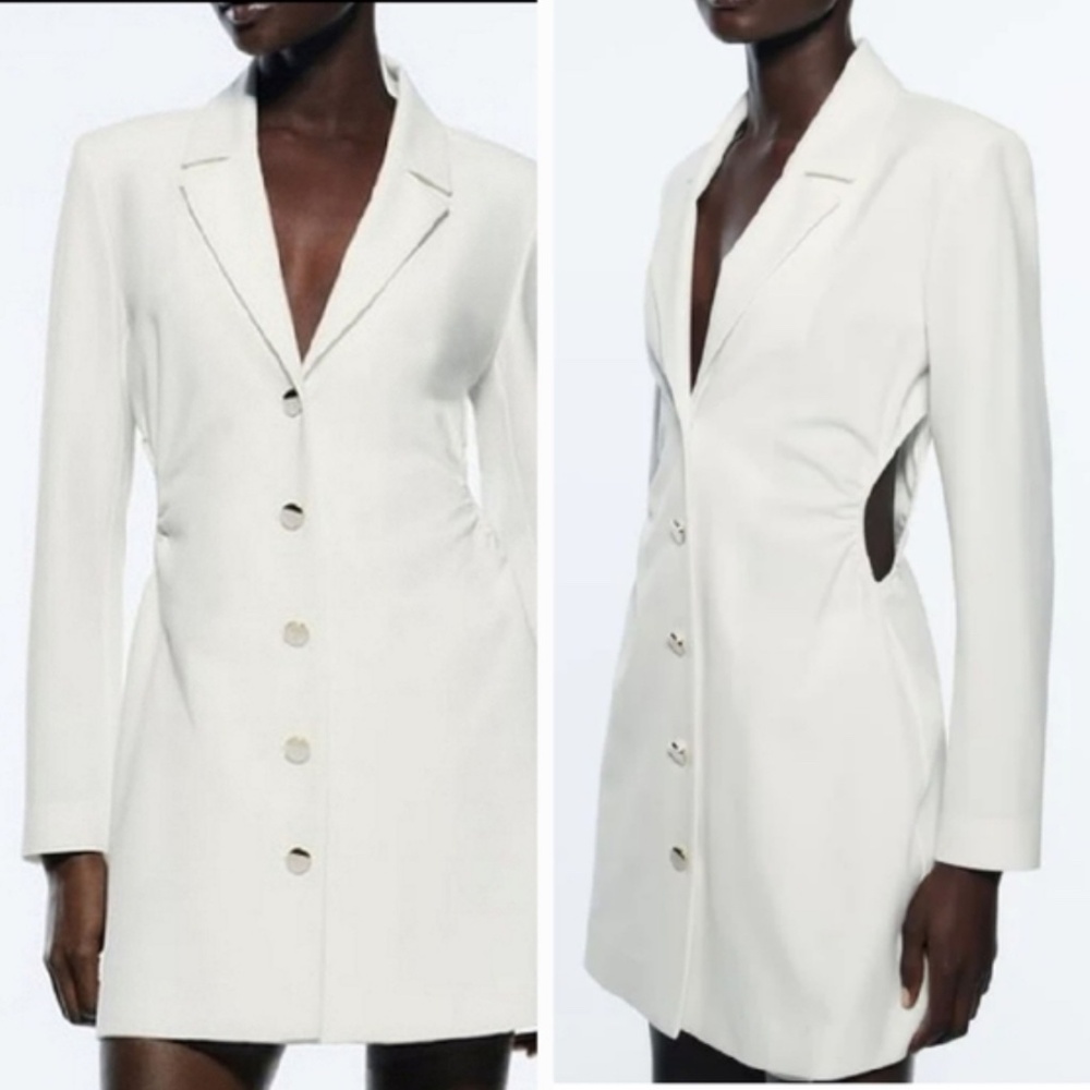 Zara side cut out Blazer Romper Dress